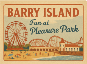 Barry Island Pleasure Park A day by the sea - just what the Doctor ordered. A retro vintage image showing