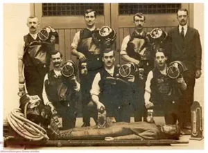 Mine rescue workers at Cambrian Colliery — the people who stepped forward when the community needed them most.