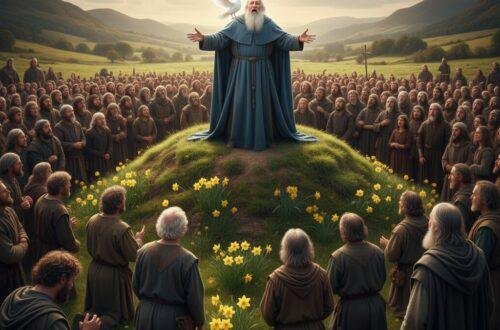 Dewi Sant: The Light of Wales in the Age of Saints In the mist-shrouded valleys of 6th-century Britain, while the echoes of Roman footsteps were fading into the soil and the foundations of modern nations were yet to be laid, a figure emerged who would define the spiritual heart of a people. This was Dewi Sant. known to the world as St. David—the patron saint of Wales.